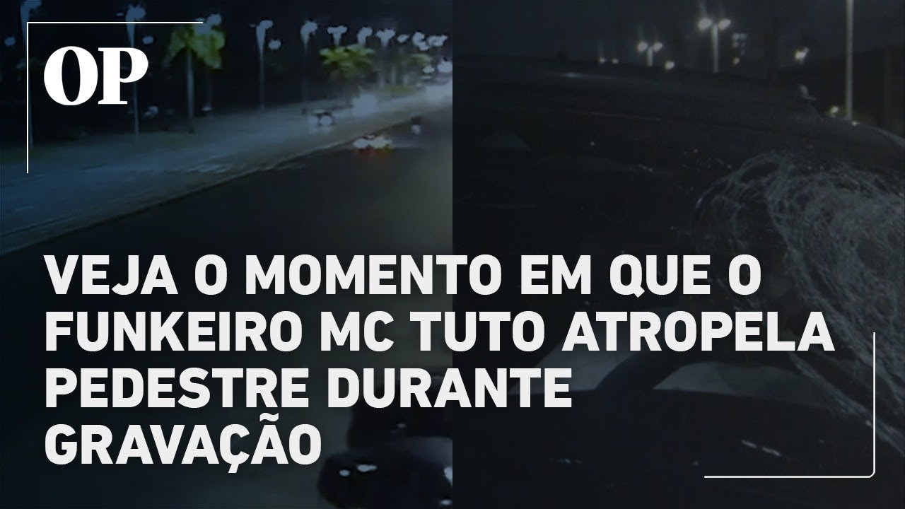 Veja o momento em que o funkeiro MC Tuto atropela pedestre durante gravação de clipe