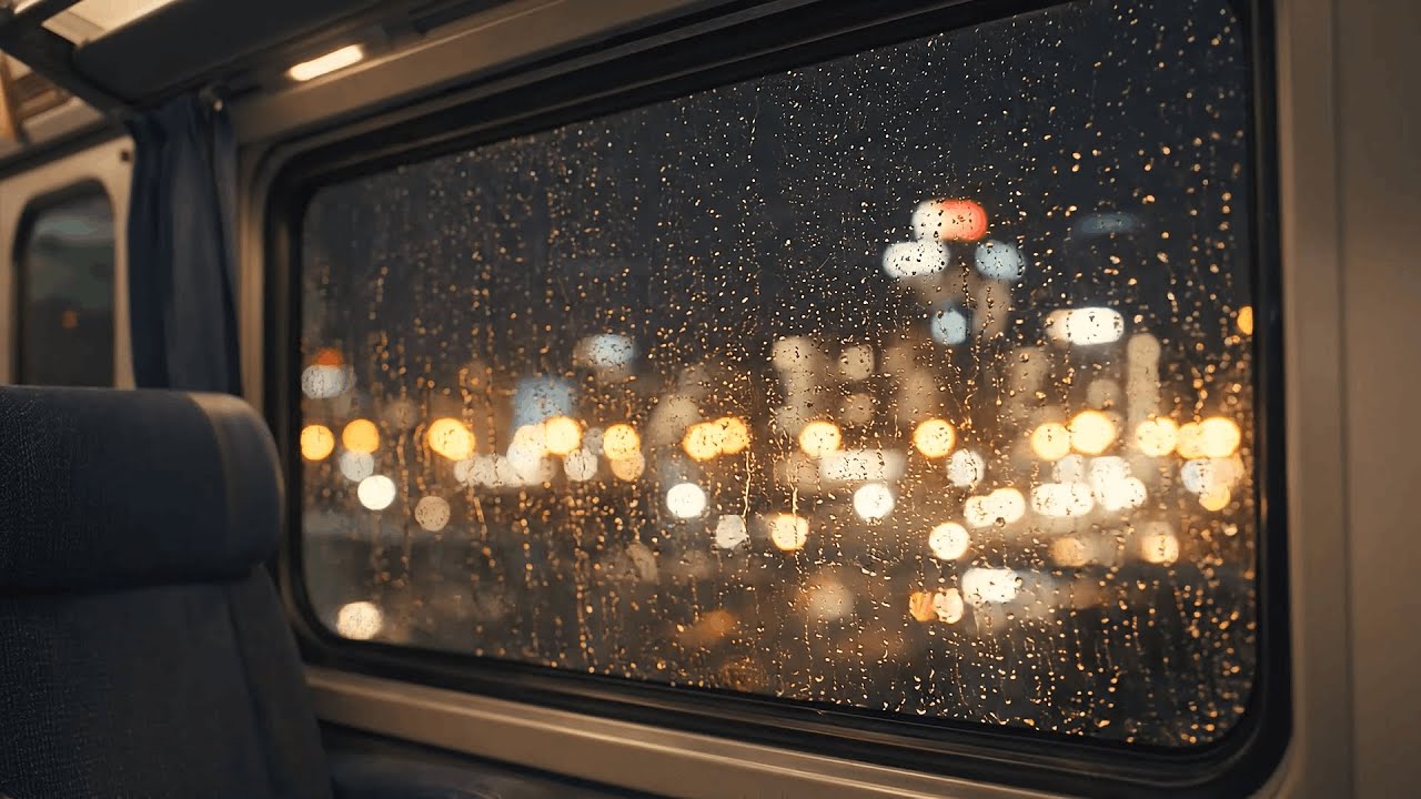 Night Train Ride in Rain 🚆🌧️ Cozy Window Sounds for Sleep (5 Hours)