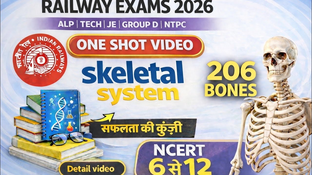 Human Skeletal System One Shot 🔥 | 206 Bones Explained in Hinglish | Biology Class 9–12 | GK Exams
