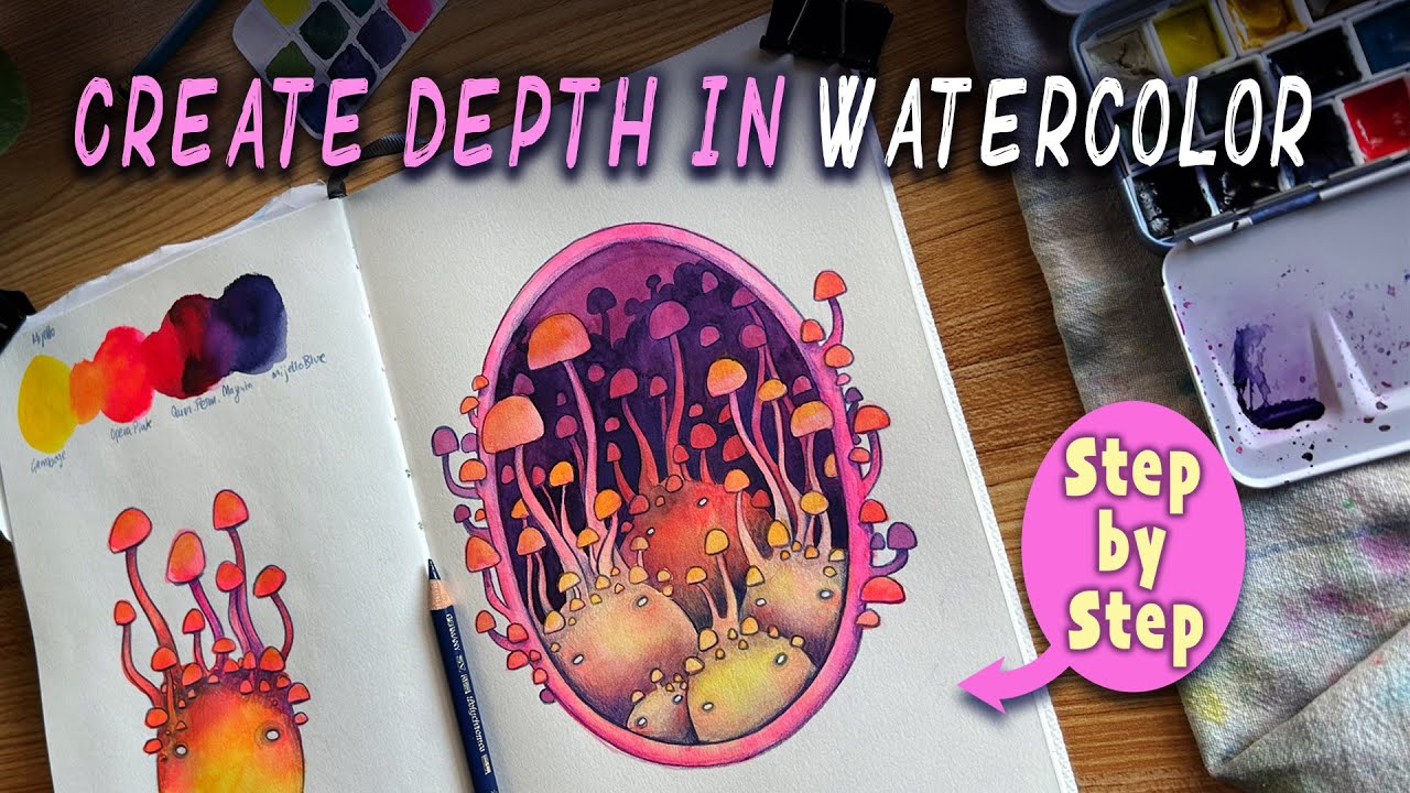 🎨 How to Create Depth with Negative Painting – Watercolor Step-By-Step Tutorial