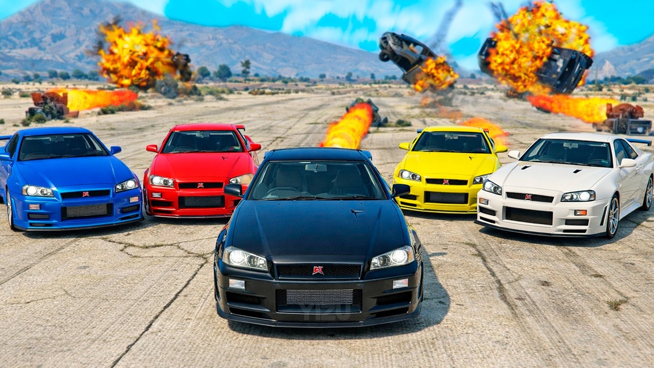 NO SE LLEGA!! ULTIMO EXPLOTA Nissan GTR 34 en GTA 5