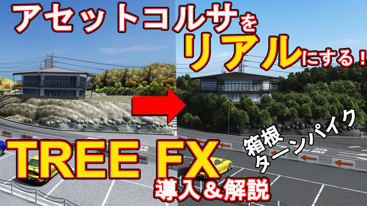 【アセットコルサ】グラフィックが激変！！箱根ターンパイクに登場したTREE FXを導入解説！