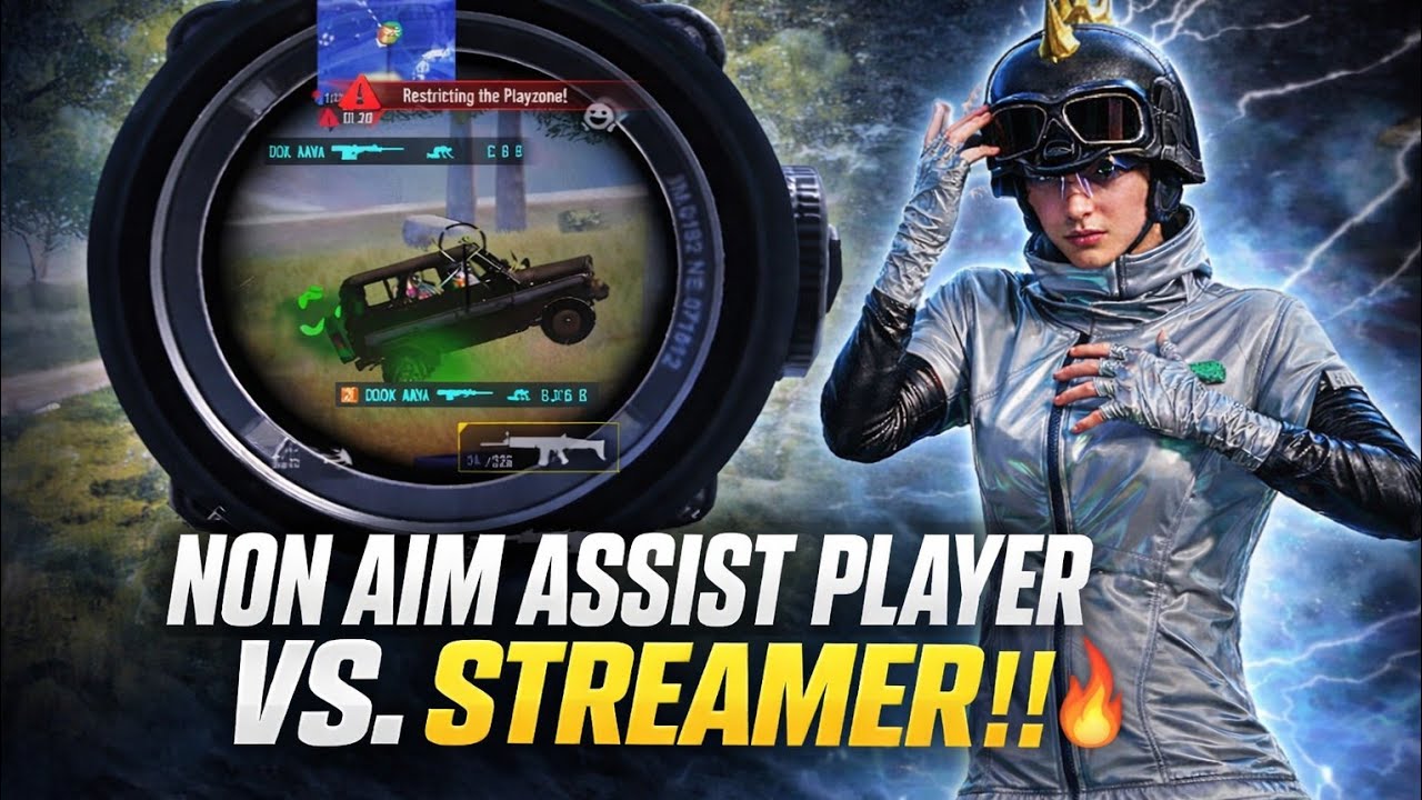 Non Aim Assist Player VS. Streamer🔥 BGMI - PUBGM. 