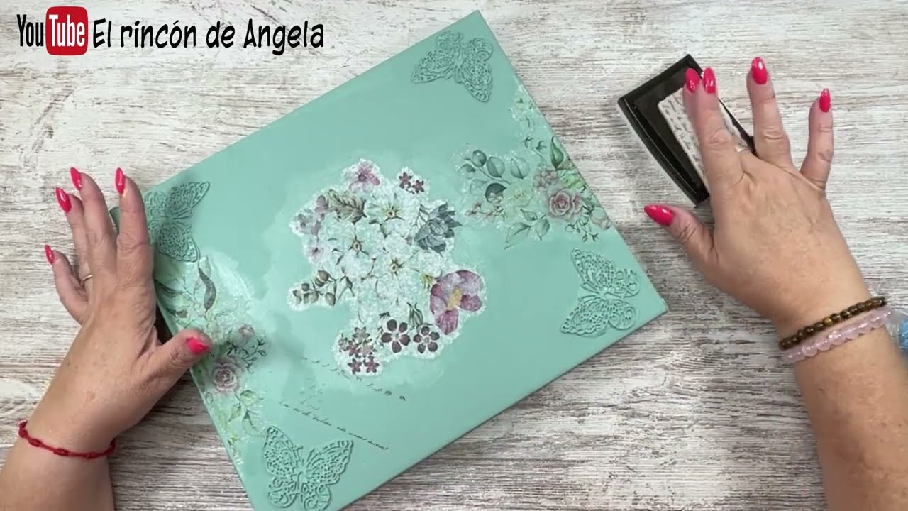Caja de zapatos reciclada con DECOUPAGE y foil ♻️🎨DIY manualidades