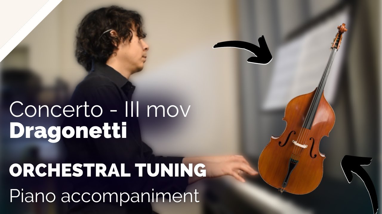 DRAGONETTI 🥇 Double bass Concerto,  III mov  piano accompaniment - ORCHESTRAL TUNING