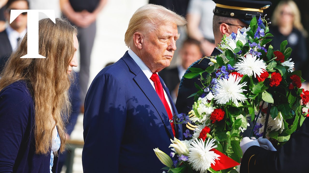 LIVE: Donald Trump lays wreath at Arlington Cemetery in Washington DC