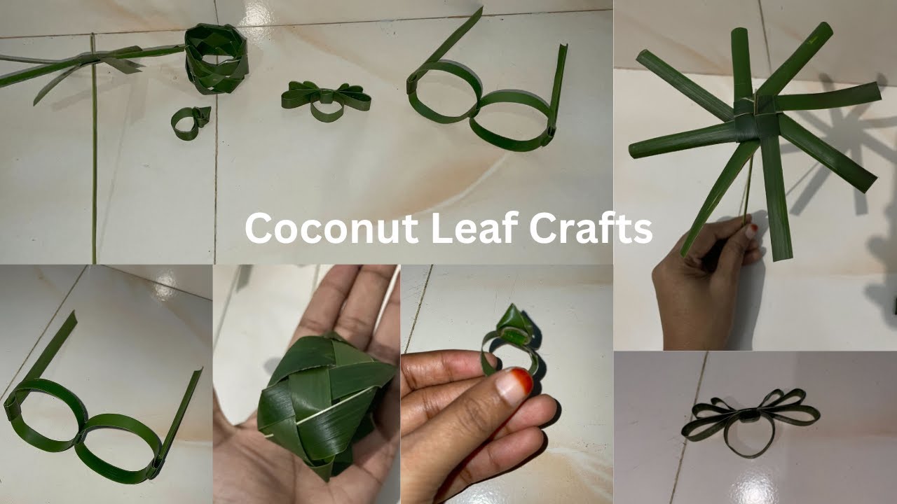 4 Amazing Things to Make from Coconut Leaves! | Ring, Bracelet, Fan & Specs🌴
