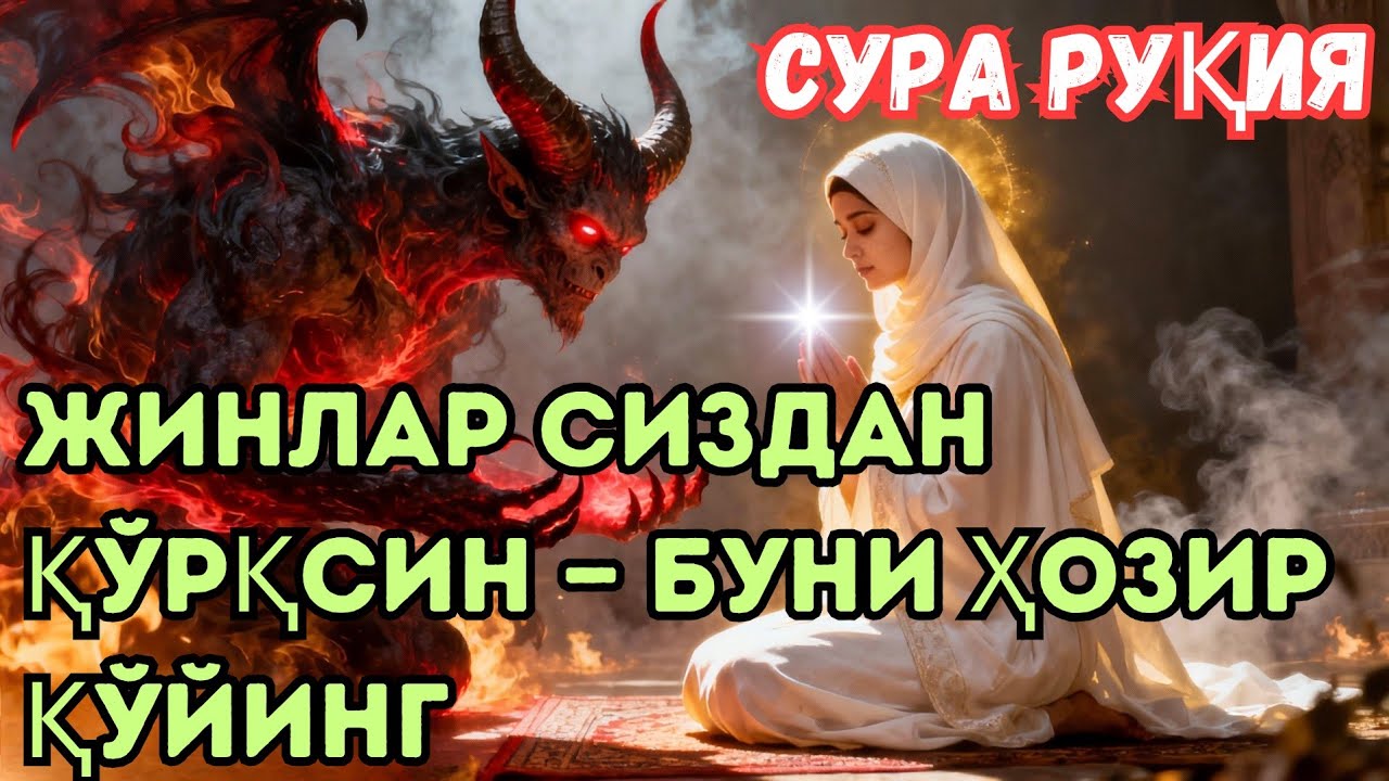 ЖИНЛАРГА ҚАРШИ ЭНГ КУЧЛИ ҚУРЪОНИЙ РУҚИЯ — СИХР, НАЗАР ВА ЁВУЗ КУЧЛАРНИ ЙЎҚ ҚИЛУВЧИ ШИФО. 