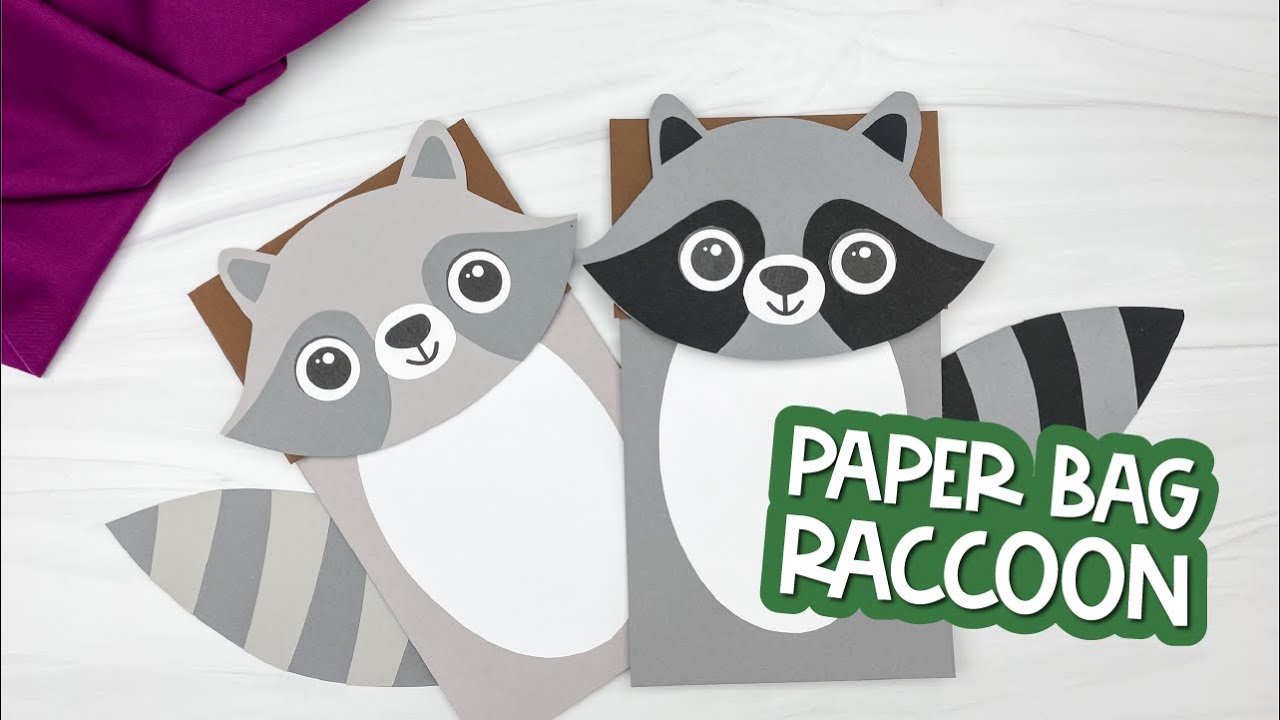Raccoon Paper Bag Puppet Craft For Kids