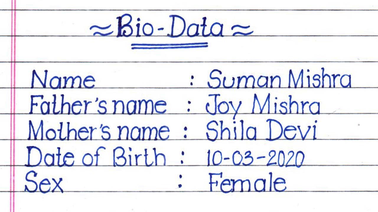 How to Make Bio Data in English | Biodata Format | How to Write Bio-Data | Biodata Kise Likhe
