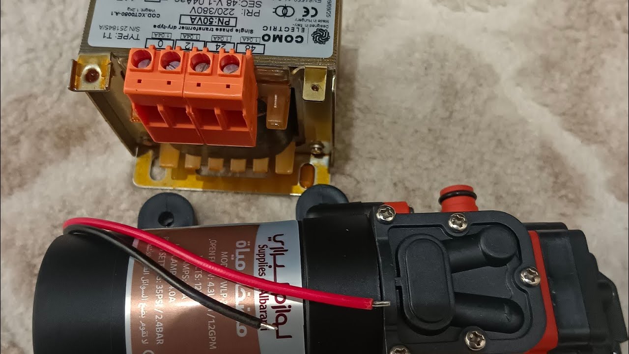 How to install Water pump in 220 to output 12 v