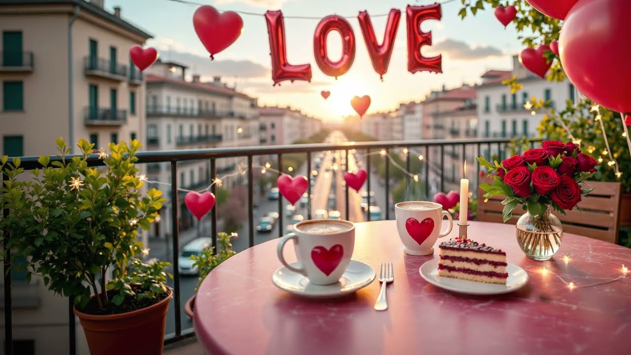 Dreamy Pink Valentine’s Day 2026 Room 💕 Coffee Shop Ambience & Romantic Jazz Music for Relaxation