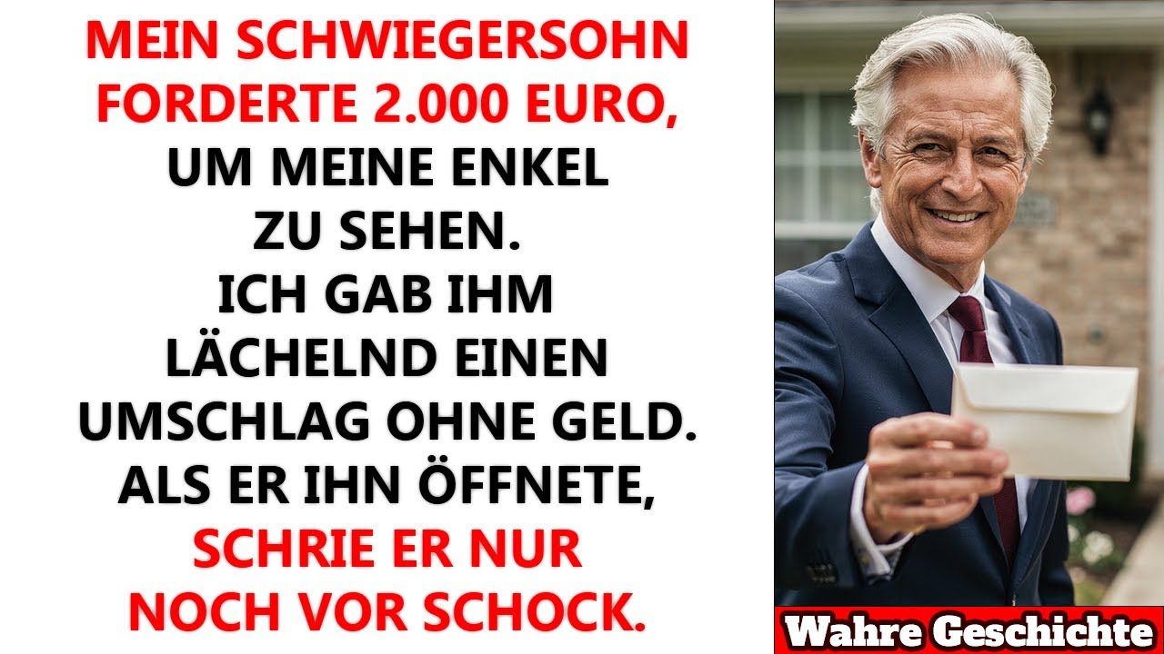 Mein Schwiegersohn verlangte Geld für die Zeit mit meinen Enkeln. Also gab ich ihm einen Umschlag.