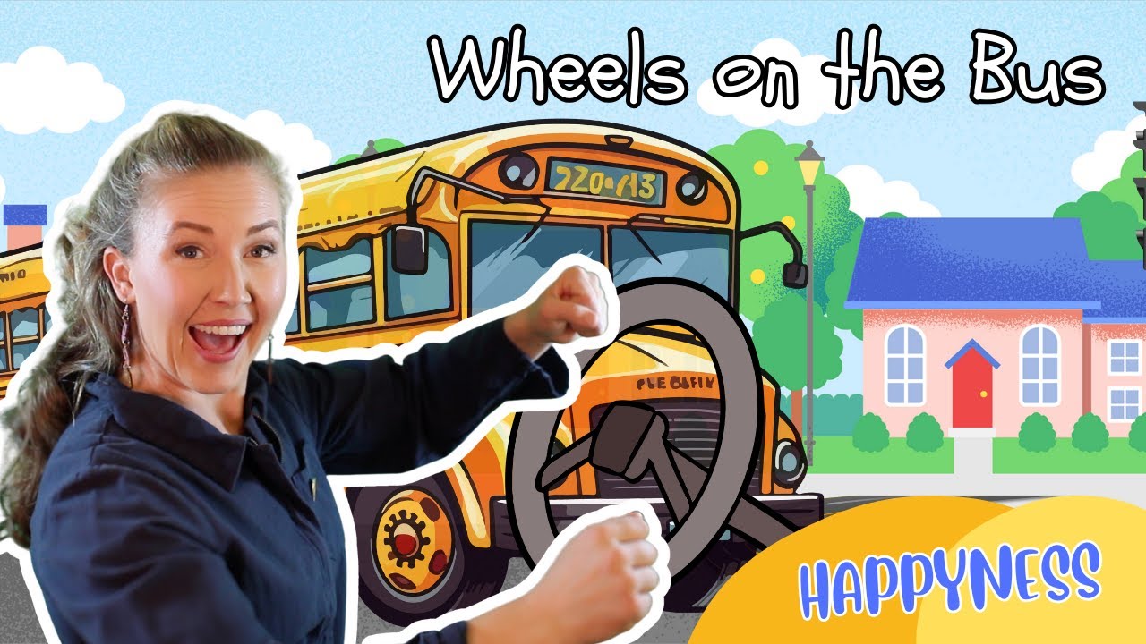 The Wheels on the Bus 🚌 A HappyNess Sing-Along 🎶 Nursery Rhyme