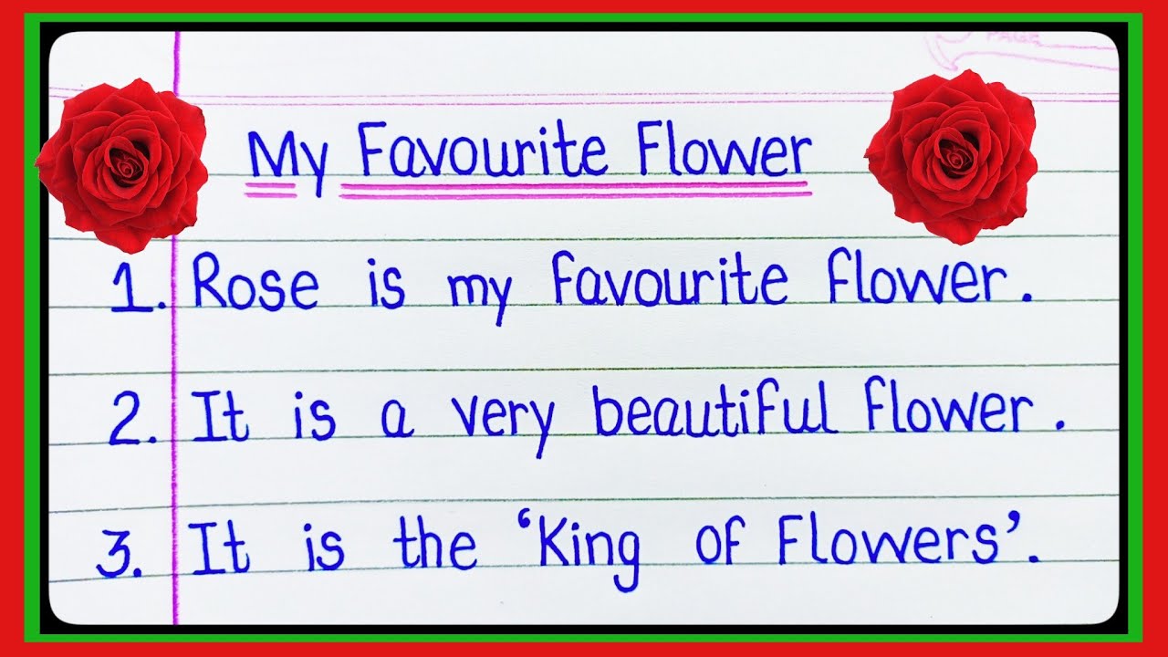 10 Lines On My favourite flower rose/ My favourite flower 10 lines/My favourite flower/Essay On Rose