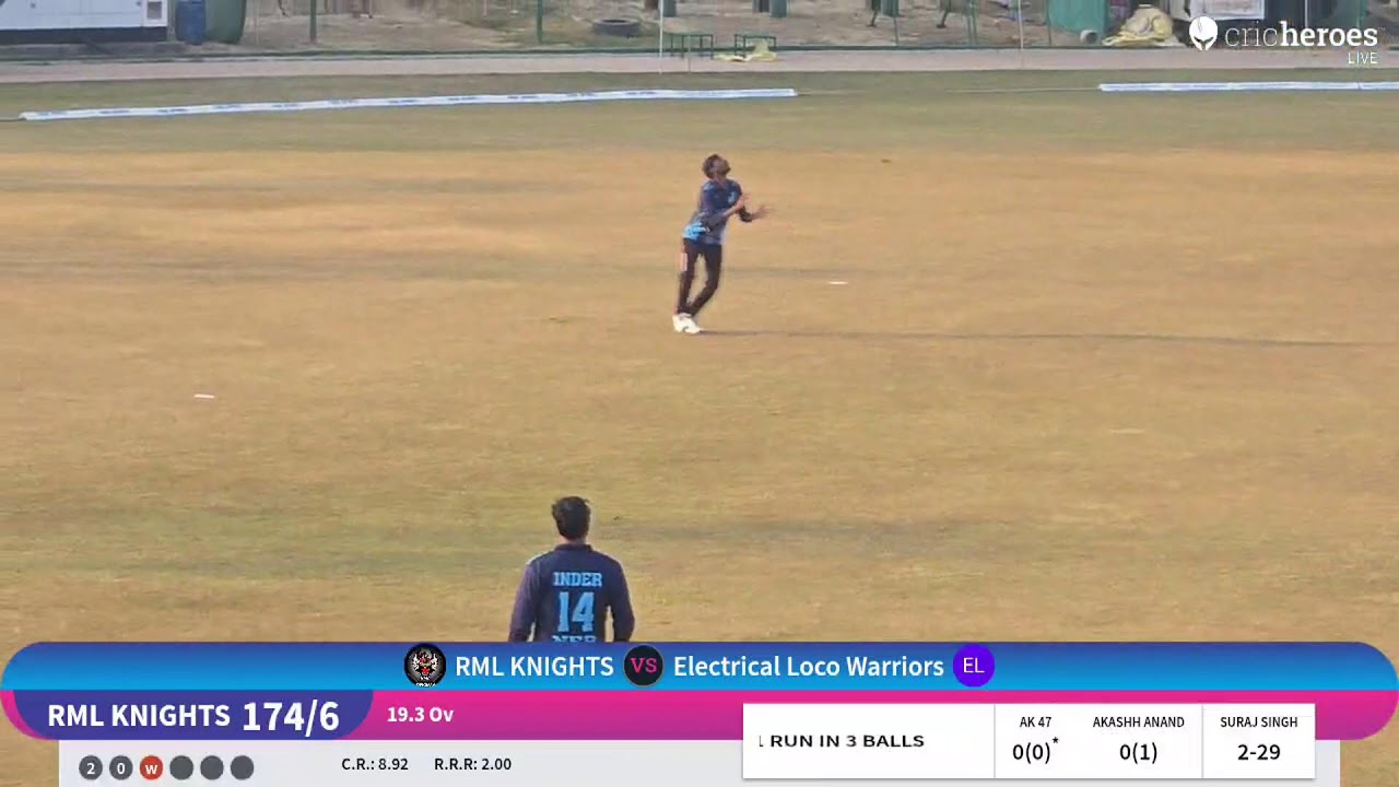 Electrical Loco Warriors vs RML KNIGHTS live cricket match |  live - Sage Cricket Ground Riverfront