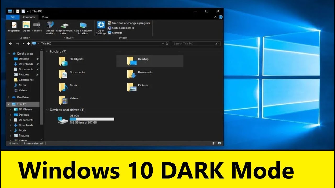 How to Enable Dark Mode in Windows 10 | Windows 10 Dark Theme Mode @thetechtube