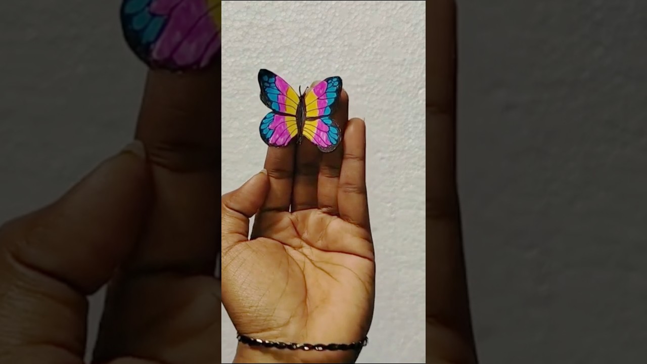 Diy butterfly bookmark craft ideas/#butterfly#shortsfeed