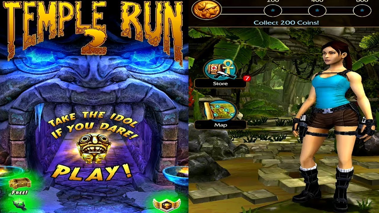 Temple Run 2 Frozen Shadows VS Lara Croft Relic Run Android iPad iOS Gameplay HD