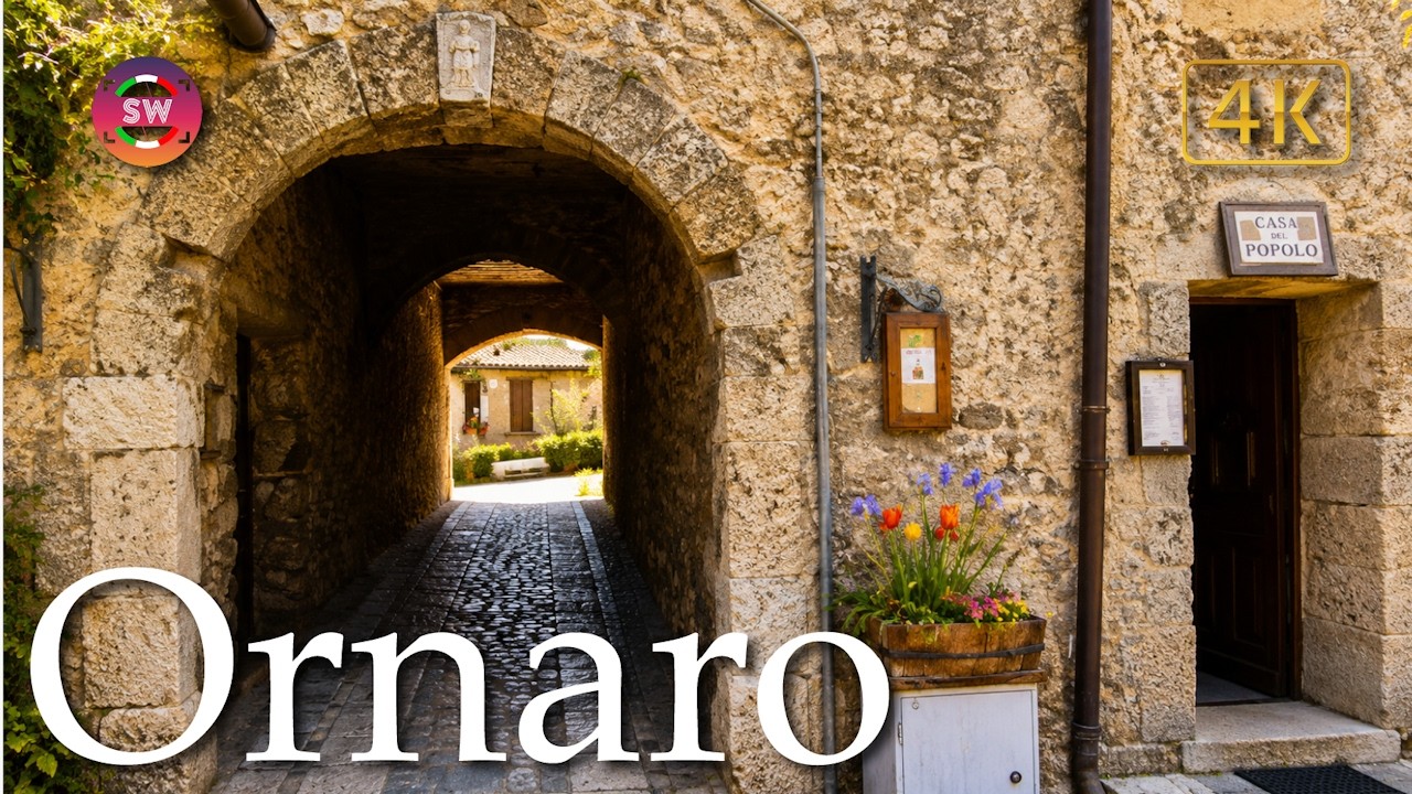 Ornaro (Lazio), Italy【Walking Tour】History in Subtitles - 4K