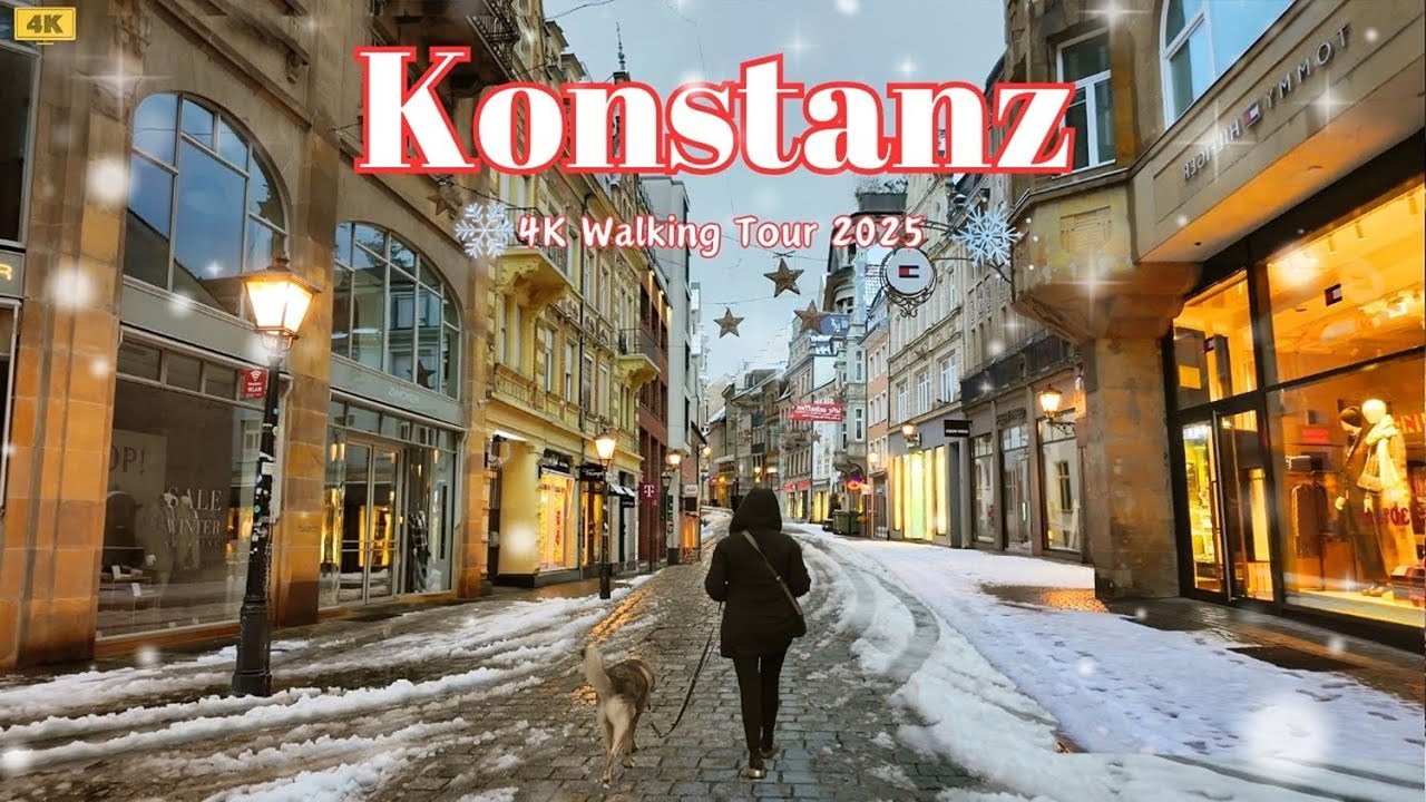 Konstanz nach dem Schneefall🇩🇪: Die stille Schönheit von Straßen und See im Winter/4K Walking Tour
