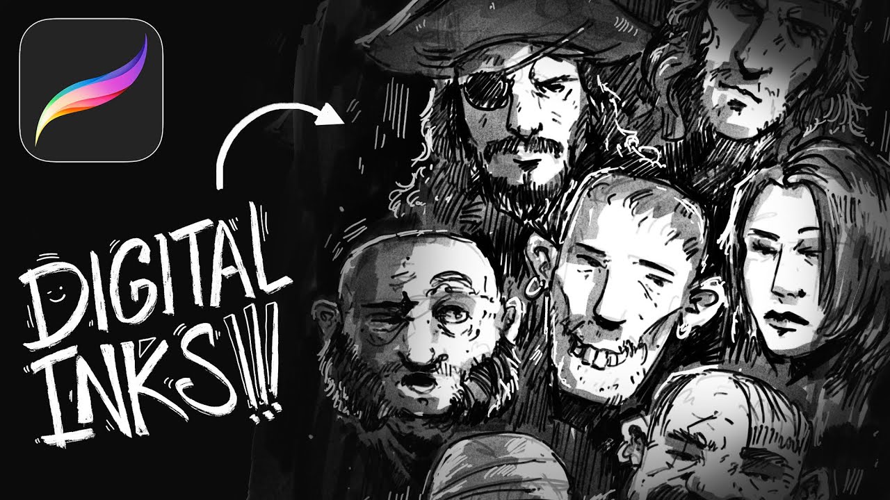Как рисовать цифровыми чернилами? Procreate Sketch - INKTOBER Timelapse