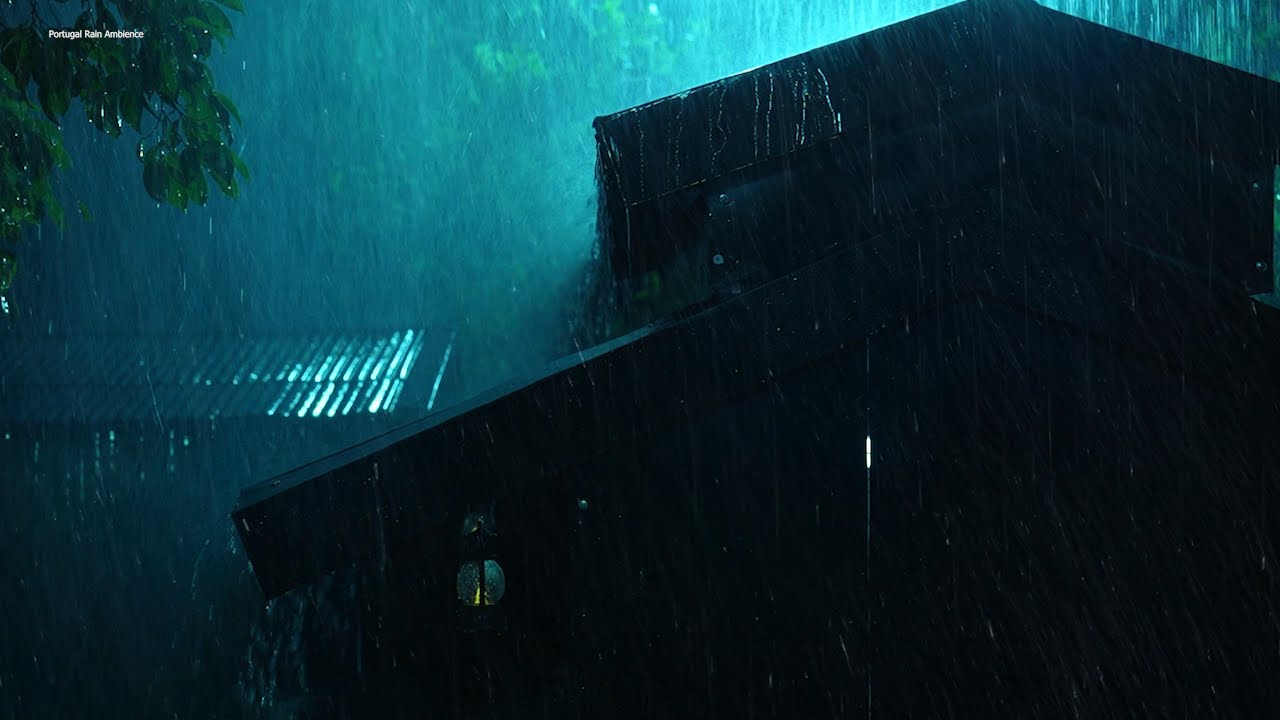 Chuva forte em telhado de metal para dormir 🌧️ Sons para um sono profundo durante toda a noite