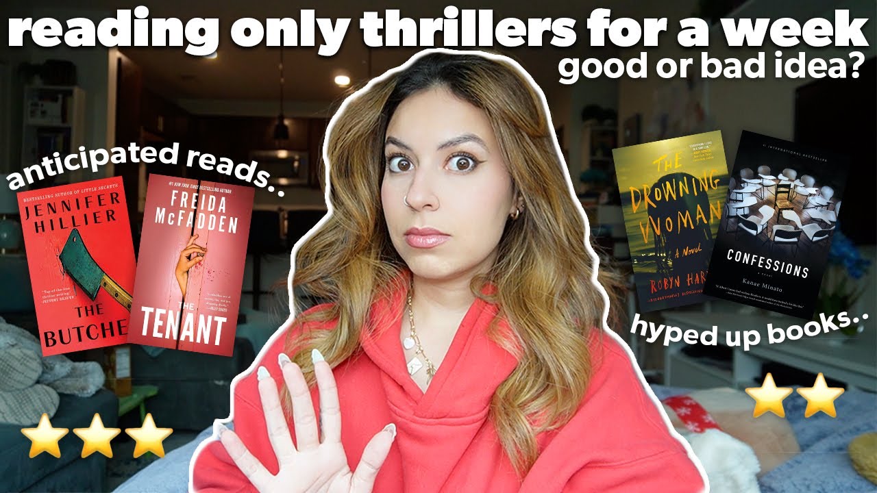 reading only THRILLERS for a week  ☠️🔪🖤 nonspoiler reading vlog!