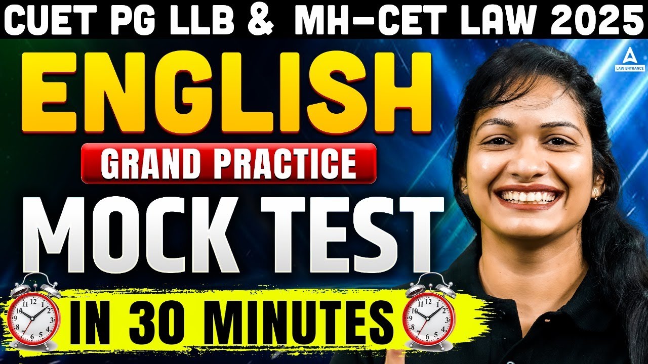 CUET PG LLB & MHCET Law 2025 | Complete Mock Test Practice in 30 Min |English Language For CUET LLB