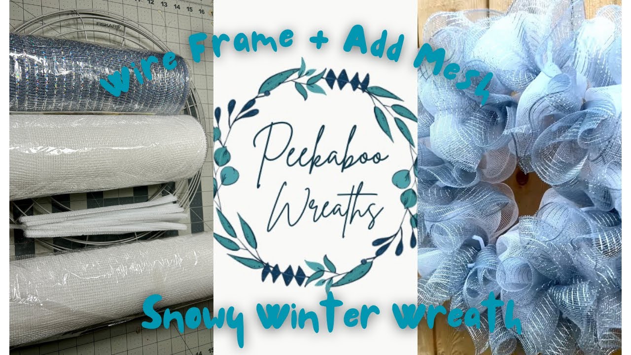 Wiring the Wreath Form + Cutting & Adding Mesh | DIY Winter Wreath Tutorial