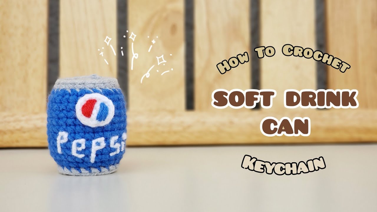 Crochet Mini Soft Drink Can Keychain | Pepsi Can | Amigurumi Tutorial | SpringDay DIY