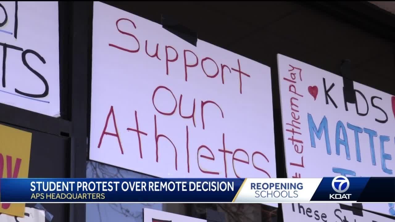 Students athletes, community members gather at APS headquarters for 'Let Us Play' protest