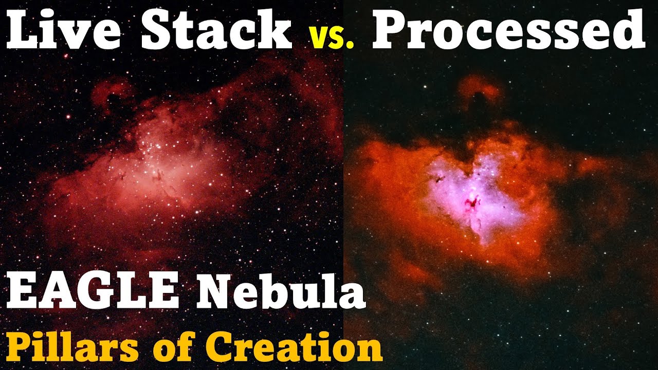 Eagle NEBULA (Pillars of Creation) - 40 Minutes ASIAIR LIVE STACK vs. 7 Hours Actual  Imaging.