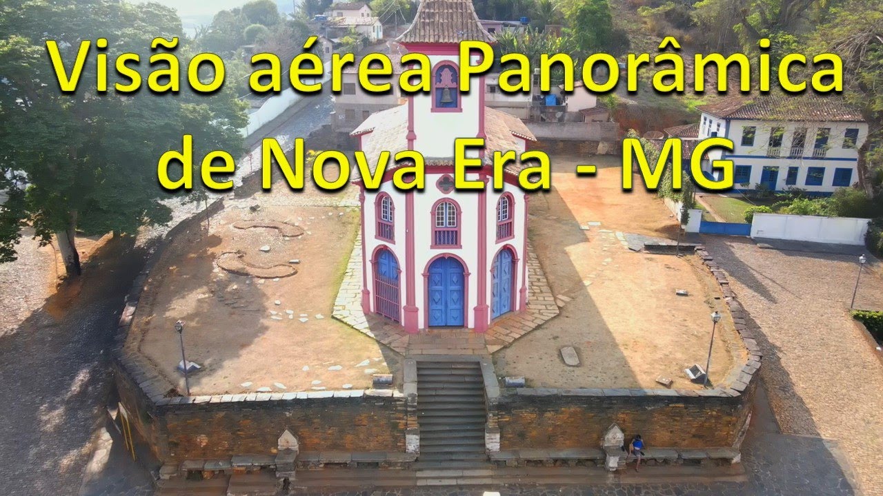 Visão aérea panorâmica da cidade de Nova Era | Panoramic aerial view of Nova Era city