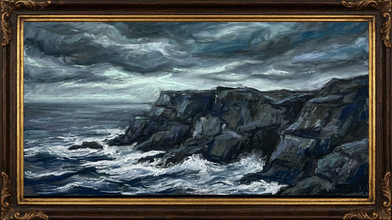 Tempest Over the Sea Cliffs | 4K Luxury Frame TV Art Display