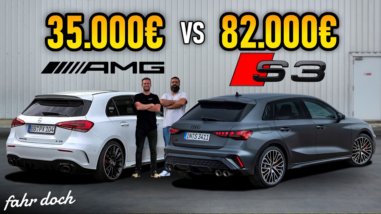Audi S3 2024 für 82.000€ gegen Mercedes A35 AMG 2019 für 35.000€ | ALT vs NEU | Fahr doch