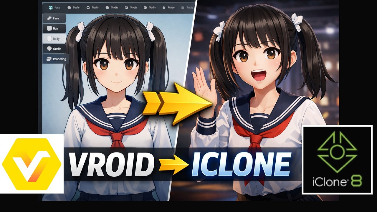 Рабочий процесс VRoid в iClone 8 | Преобразование VRM в FBX в Blender + CC5: Учебное пособие по с...