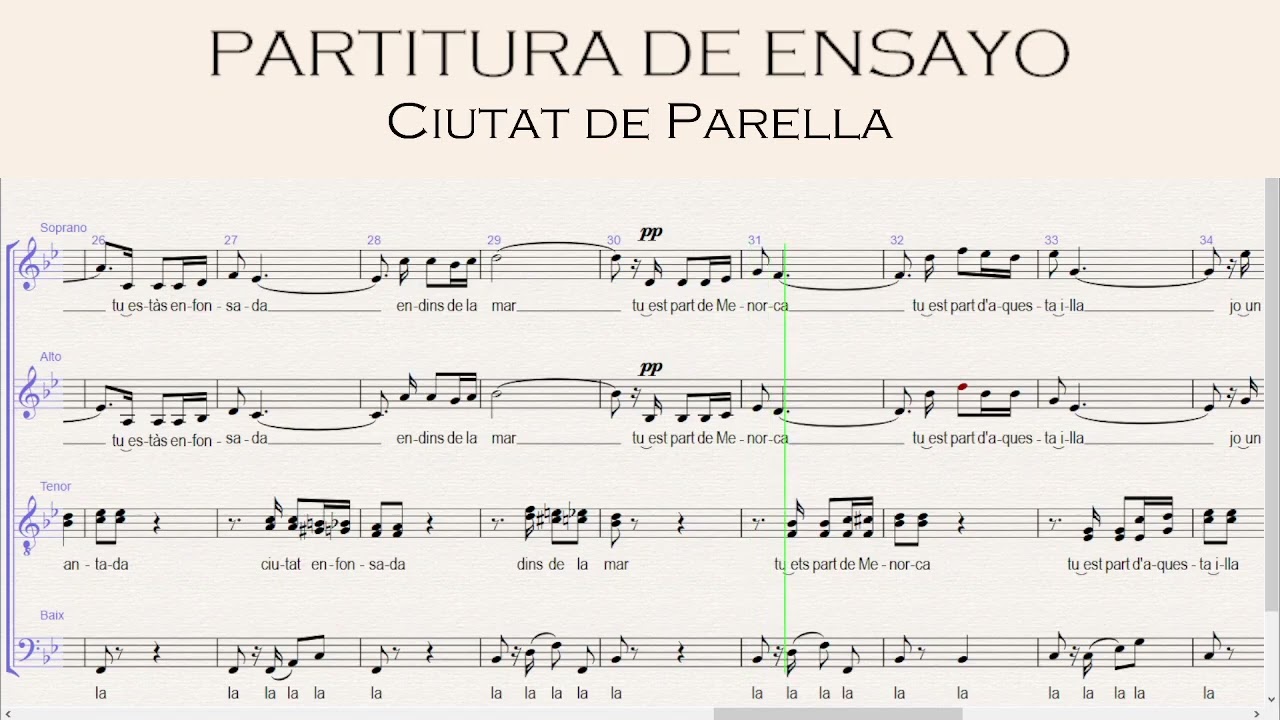 Ciutat de Parella - partitura de ensayo altos