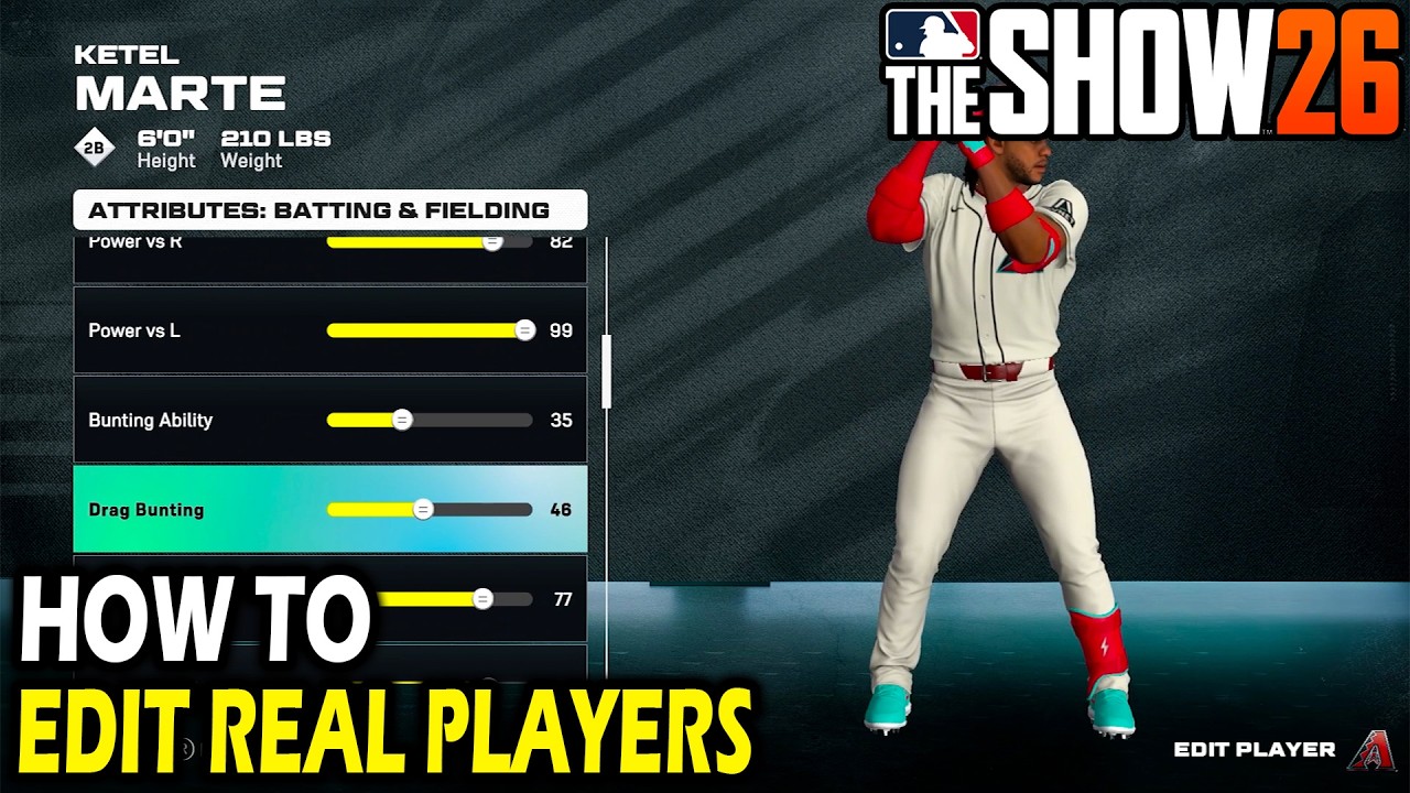 Как редактировать реальных игроков в MLB The Show 26
