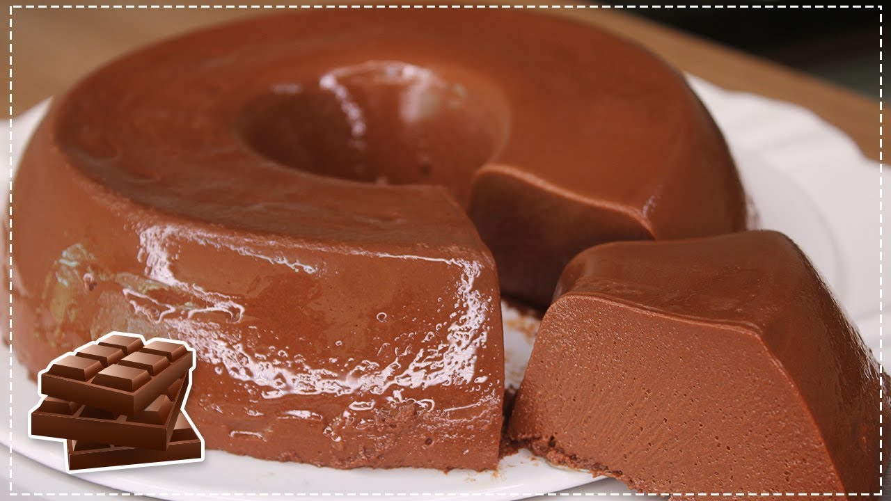 PUDIM DE CHOCOLATE SEM OVOS E SEM FORNO