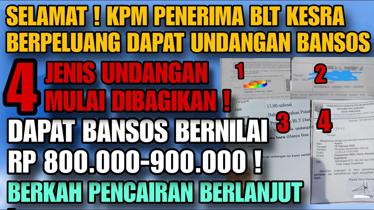 FIX! 4 UNDANGAN BANSOS MULAI DIBAGIKAN ! PENERIMA BLT KESRA DAPAT UNDANGAN !? NILAI BANSOS 300-900RB