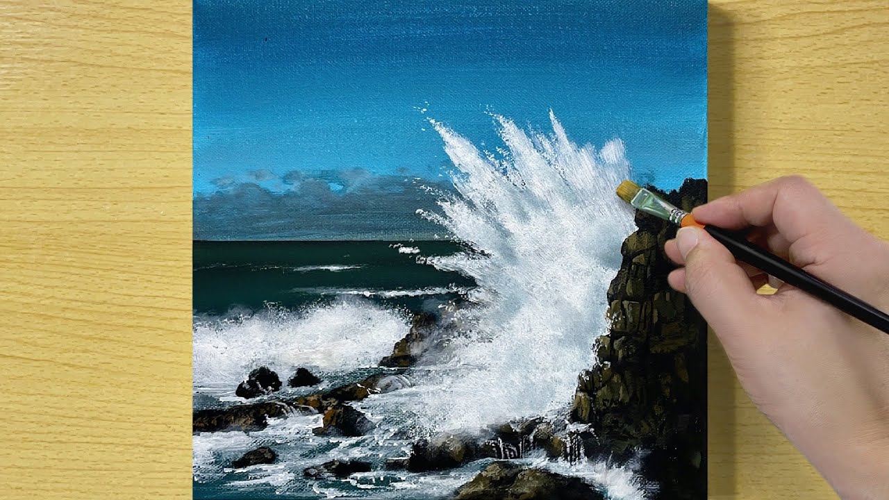 Crashing Waves Painting / Acrylic Painting for Beginners / STEP by STEP