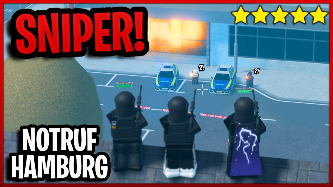 KRIMINELLE SNIPER-GANG gegen die POLIZEI: ANGRIFFE von Dächern!? | Roblox Notruf Hamburg Deutsch