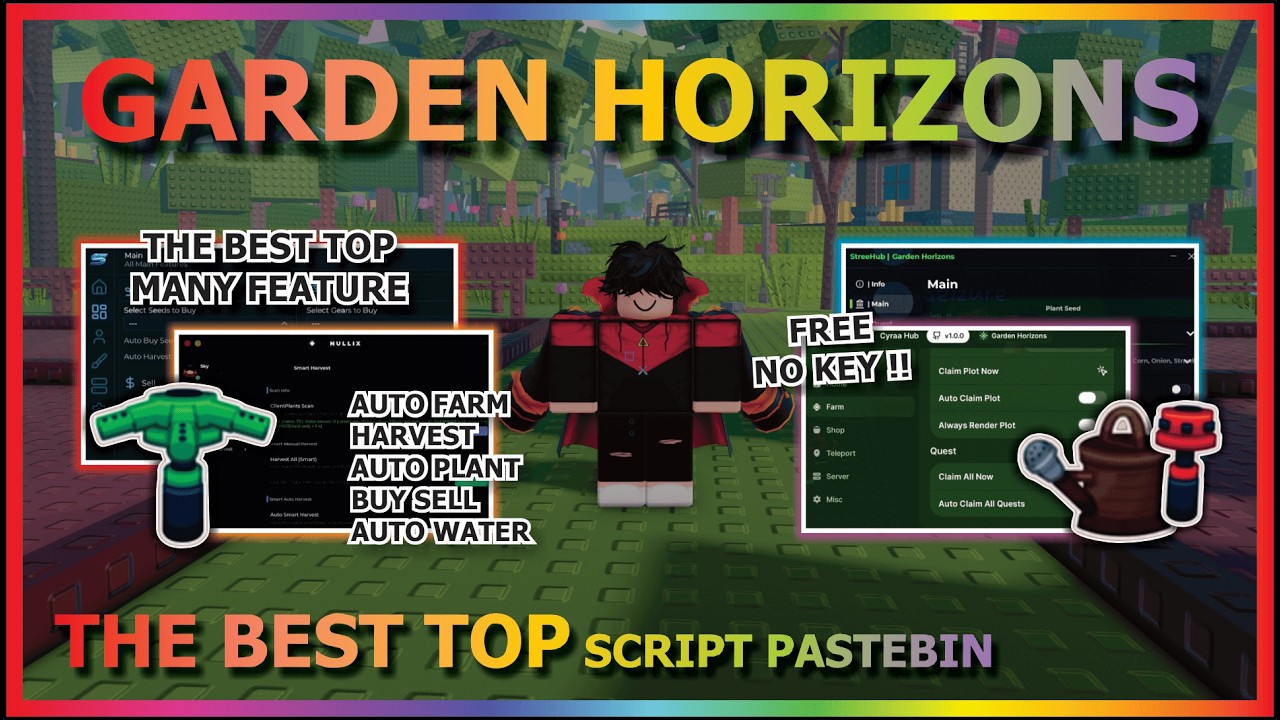 GARDEN HORIZONS Script Pastebin 2026 AUTO FARM, AUTO HARVEST, AUTO PLANT, QUEST, SELL BUY (NO KEY) 🌱