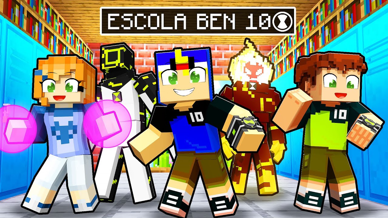 Meu PRIMEIRO dia na ESCOLA BEN 10 no Minecraft