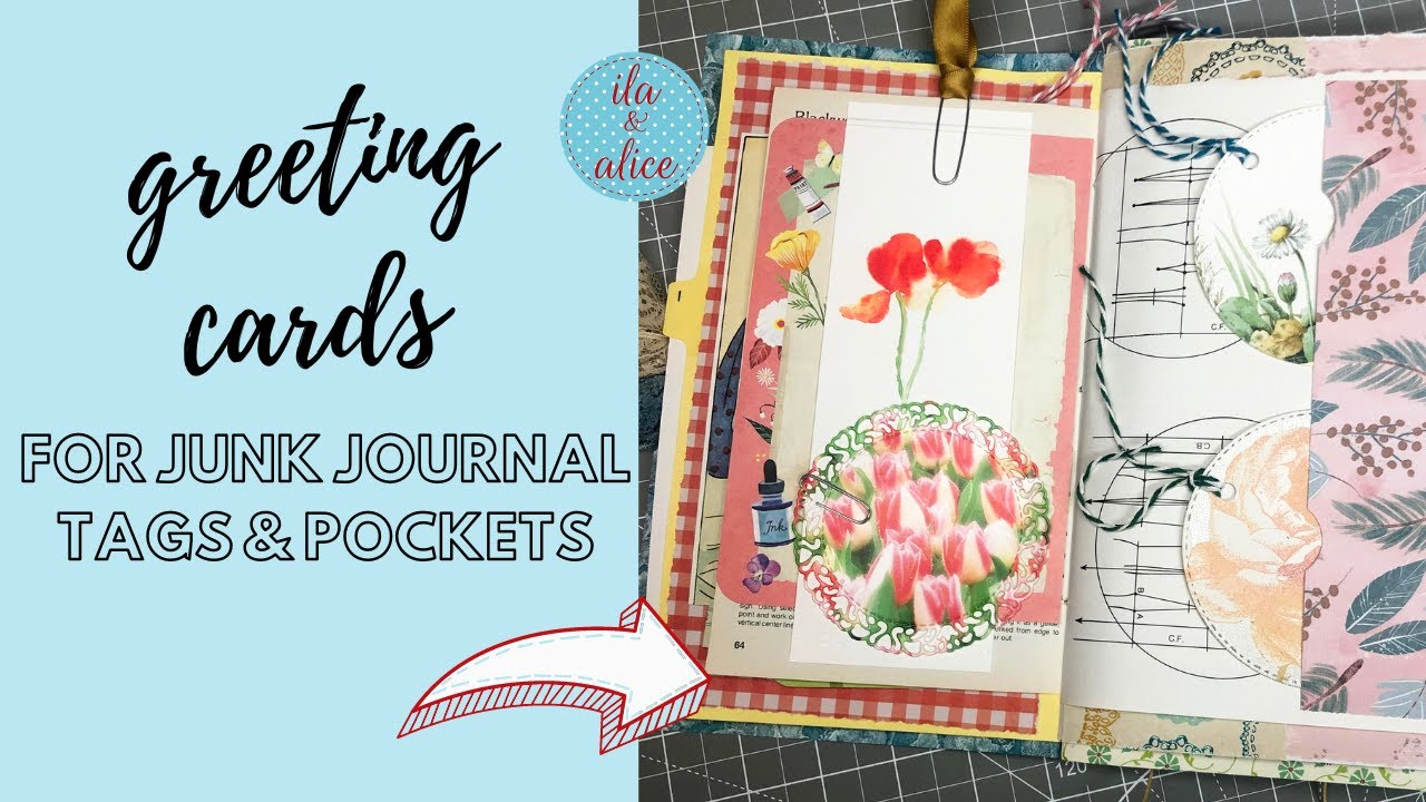 How To Use Greeting Cards in Your Junk Journal- Easy Pockets & Tags for Journaling #junkjournalling
