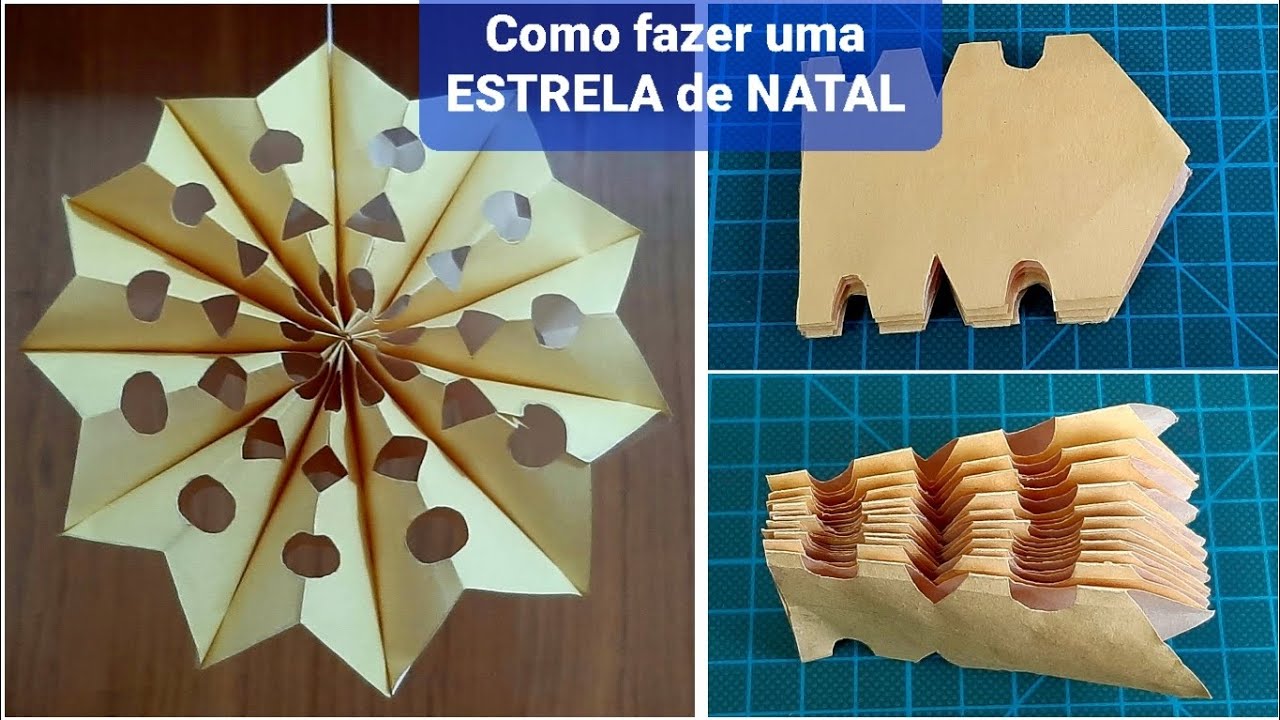 ESTRELA de NATAL de papel em ORIGAMI para decoração / How to make a paper STAR for Christmas decor