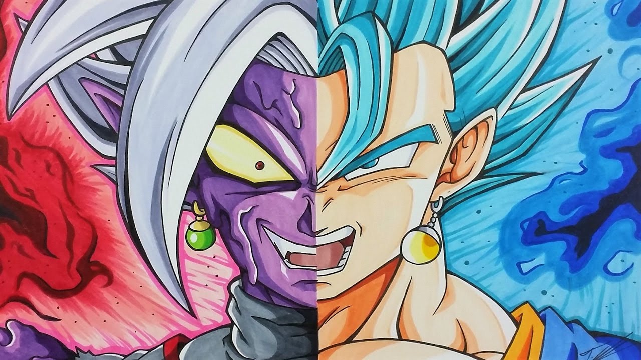 Drawing MERGED ZAMASU vs VEGITO SSJ BLUE | Dragonball Super | TolgArt