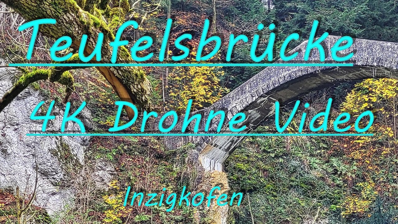 Die beeindruckende Teufelsbrücke bei Inzigkofen. 4K Video