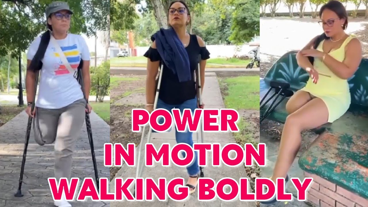Amputee lady adaptive crutches user | walking freely and her inspiring journey